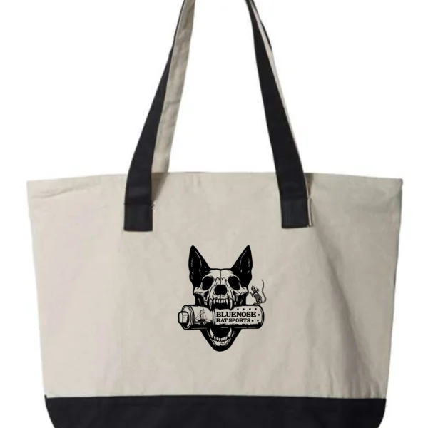 Bluenose Rat Sport Stamped Natural/Black Zippered Tote