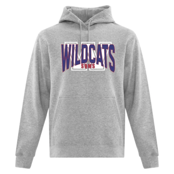 SQMS Wildcats Athletic Grey Unisex Adult Hoodie