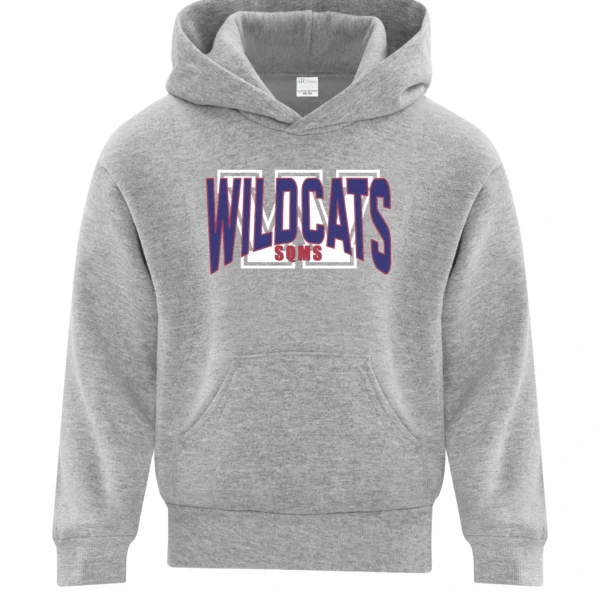 SQMS Wildcats Athletic Grey Youth Hoodie