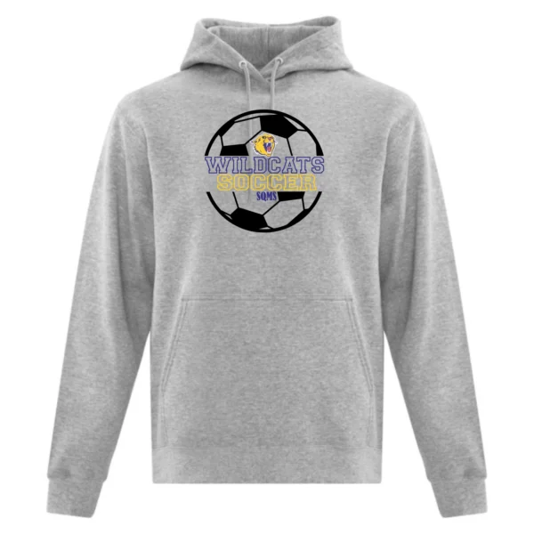 SQMS Wildcats Athletic Grey Unisex Adult Soccer Hoodie