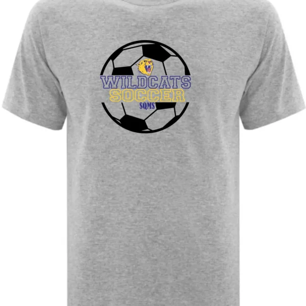 SQMS Wildcats Athletic Grey Unisex Soccer Tee