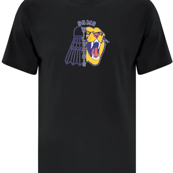 SQMS Wildcats Black Unisex Badminton Tee