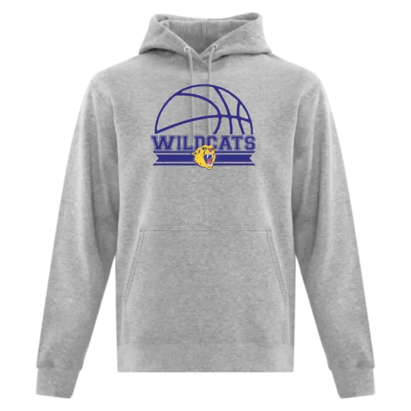 SQMS Wildcats Athletic Grey Unisex Adult Basketball Hoodie