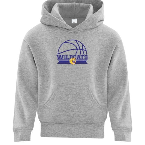 SQMS Wildcats Athletic Grey Youth Basketball Hoodie