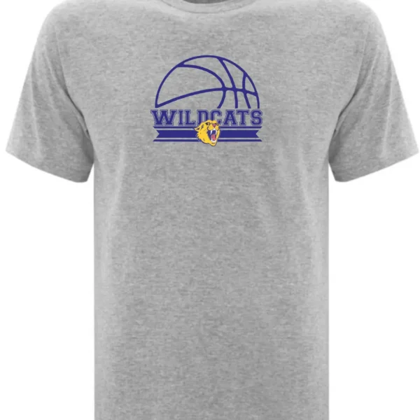SQMS Wildcats Athletic Grey Unisex Basketball Tee