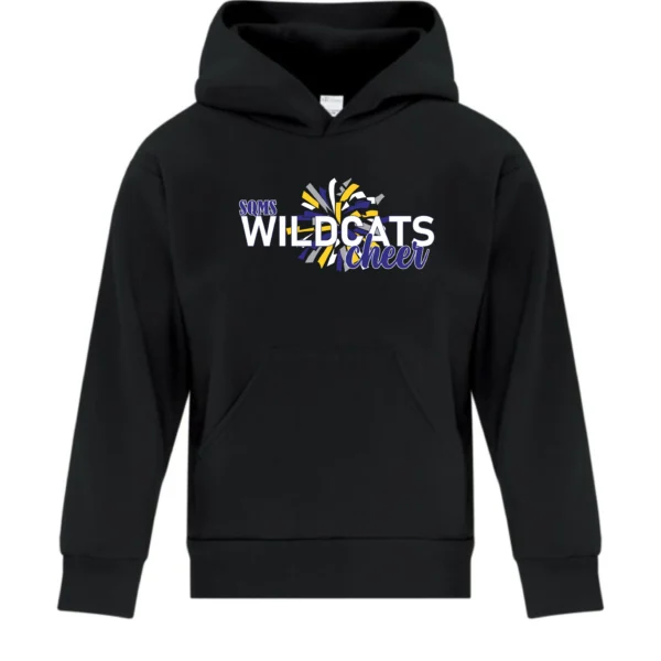 SQMS Wildcats Black Youth Cheer Hoodie