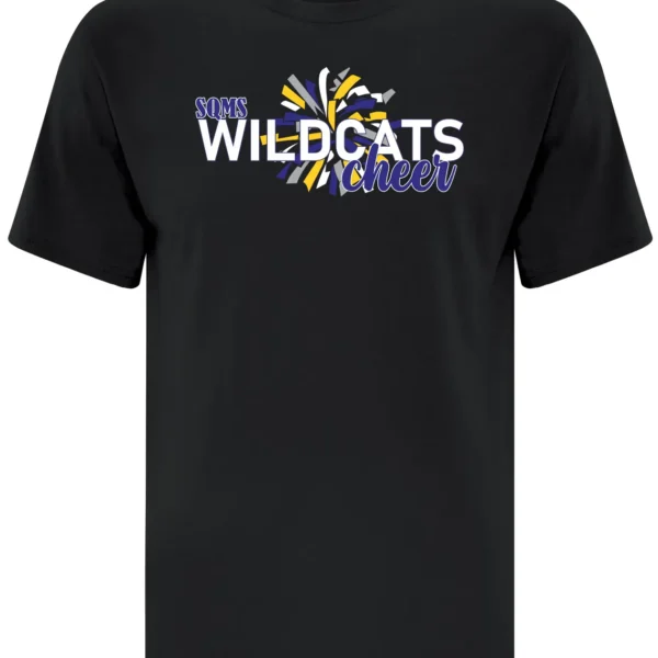 SQMS Wildcats Black Unisex Cheer Tee