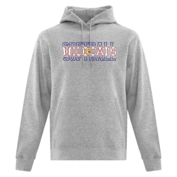 SQMS Wildcats Athletic Grey Unisex Adult Softball Hoodie