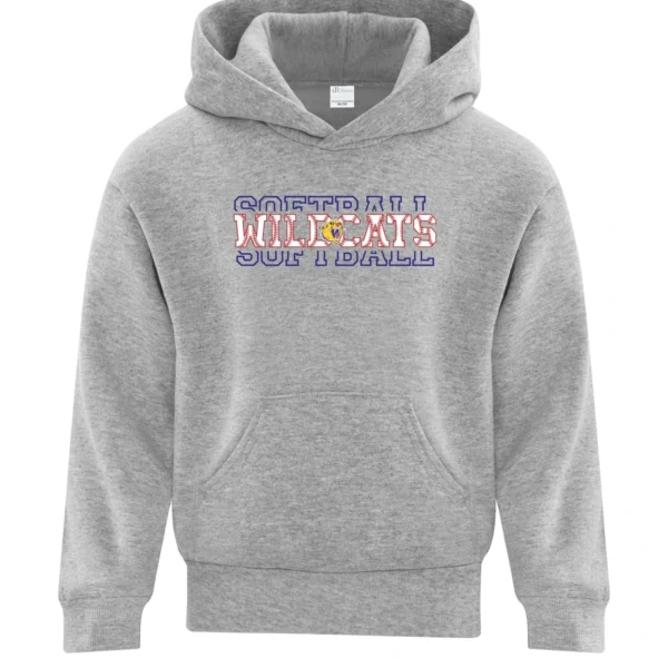 SQMS Wildcats Athletic Grey Youth Softball Hoodie