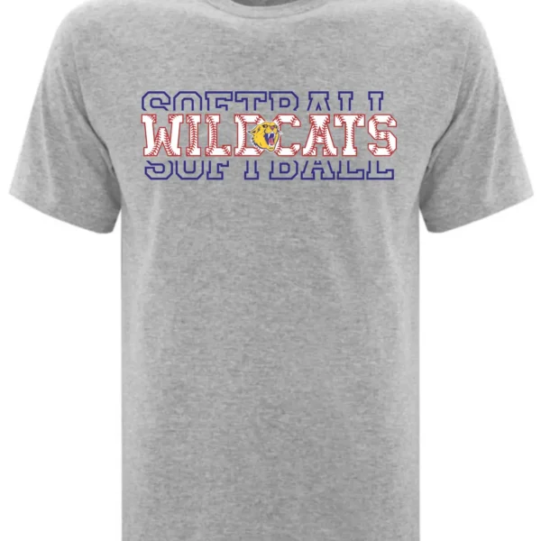 SQMS Wildcats Athletic Grey Unisex Softball Tee