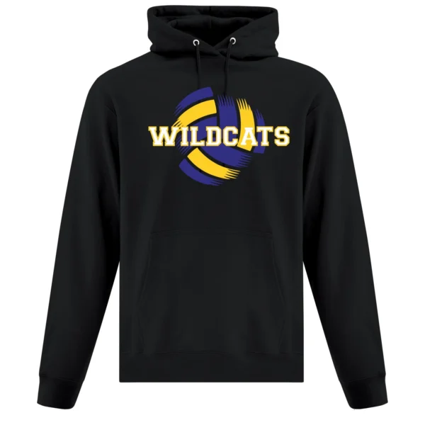 Wildcats SQMS Black Unisex Adult Volleyball Hoodie