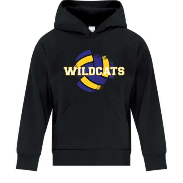 Wildcats SQMS Black Youth Volleyball Hoodie