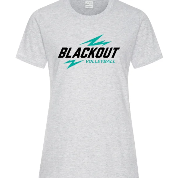 Blackout Volleyball Full Chest Ladies Tee