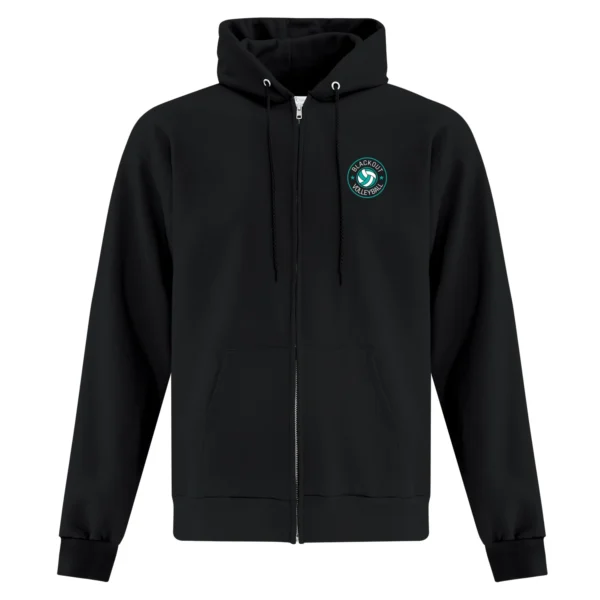 Blackout Left Chest and Spine Unisex Full Zip Hoodie