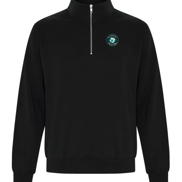 Blackout Left Chest and Spine Unisex 1/4 Zip Sweater